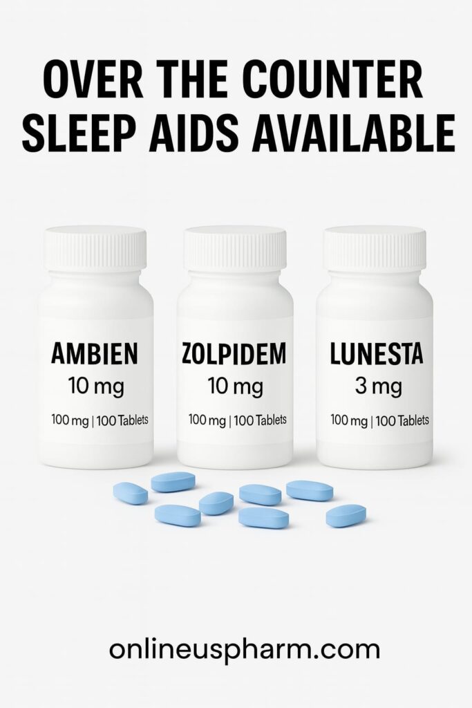 Ambien, Zolpidem, and Lunesta Bottles for Sleep Aid – Sleep Aid Medications