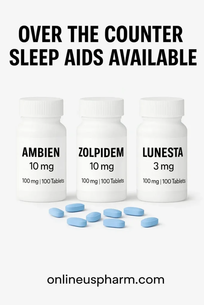 Ambien, Zolpidem, and Lunesta Bottles for Sleep Aid β Sleep Aid Medications